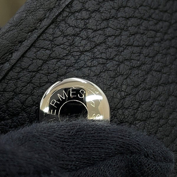 エルメス トートバッグ ガーデンパーティPM ブラック/シルバー金具 ネゴンダ K刻印 HERMES 黒