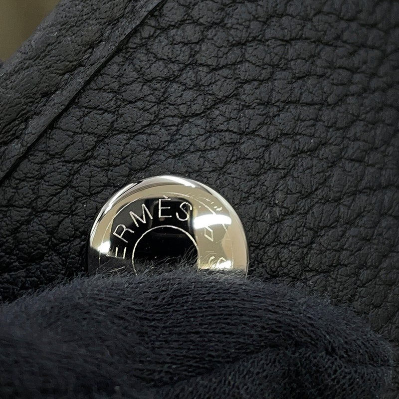 エルメス トートバッグ ガーデンパーティPM ブラック/シルバー金具 ネゴンダ K刻印 HERMES 黒