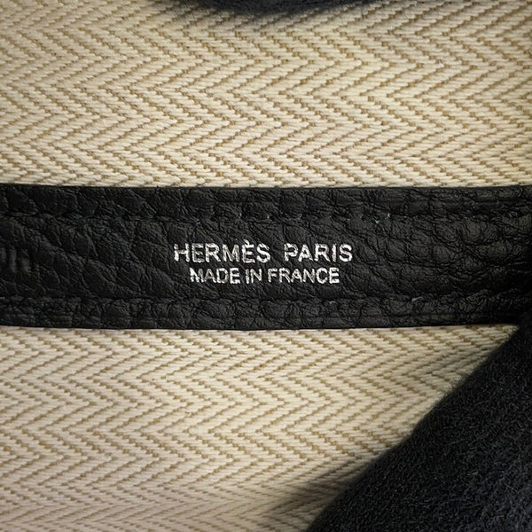 エルメス トートバッグ ガーデンパーティPM ブラック/シルバー金具 ネゴンダ K刻印 HERMES 黒