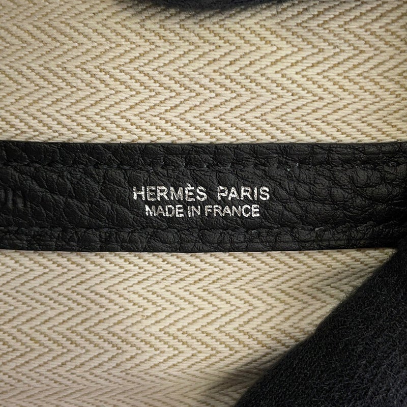エルメス トートバッグ ガーデンパーティPM ブラック/シルバー金具 ネゴンダ K刻印 HERMES 黒