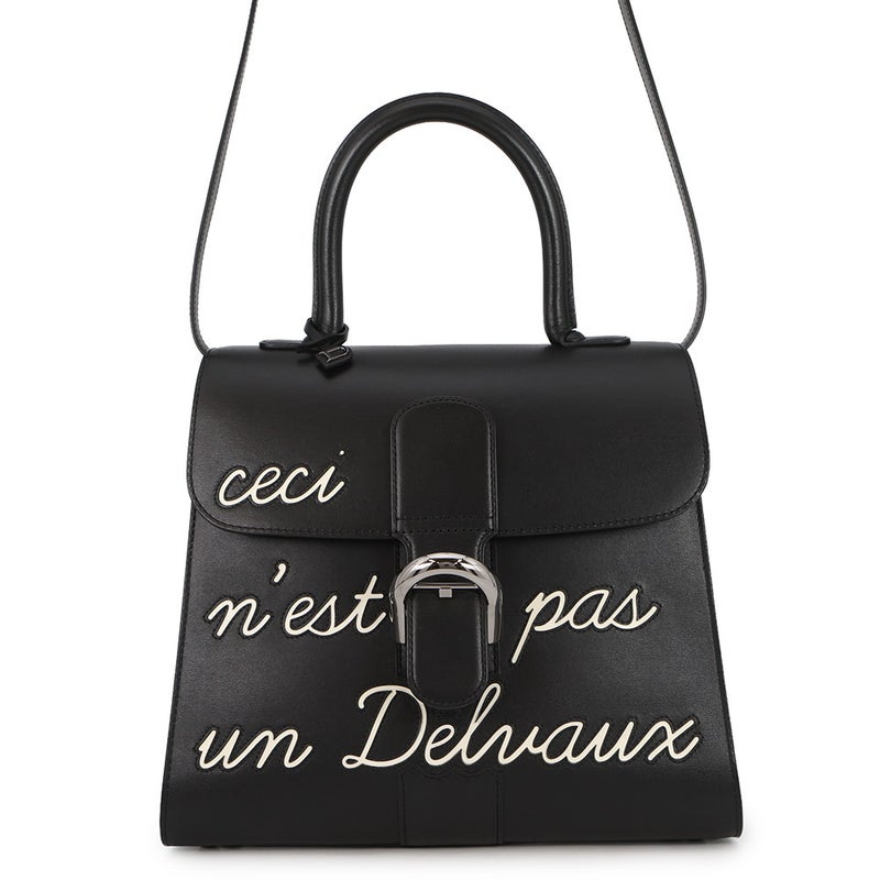 デルボー ハンドバッグ ブリヨン ルーモアMM ボックスカーフ AA0376AAM099ZPV Delvaux 2way 黒