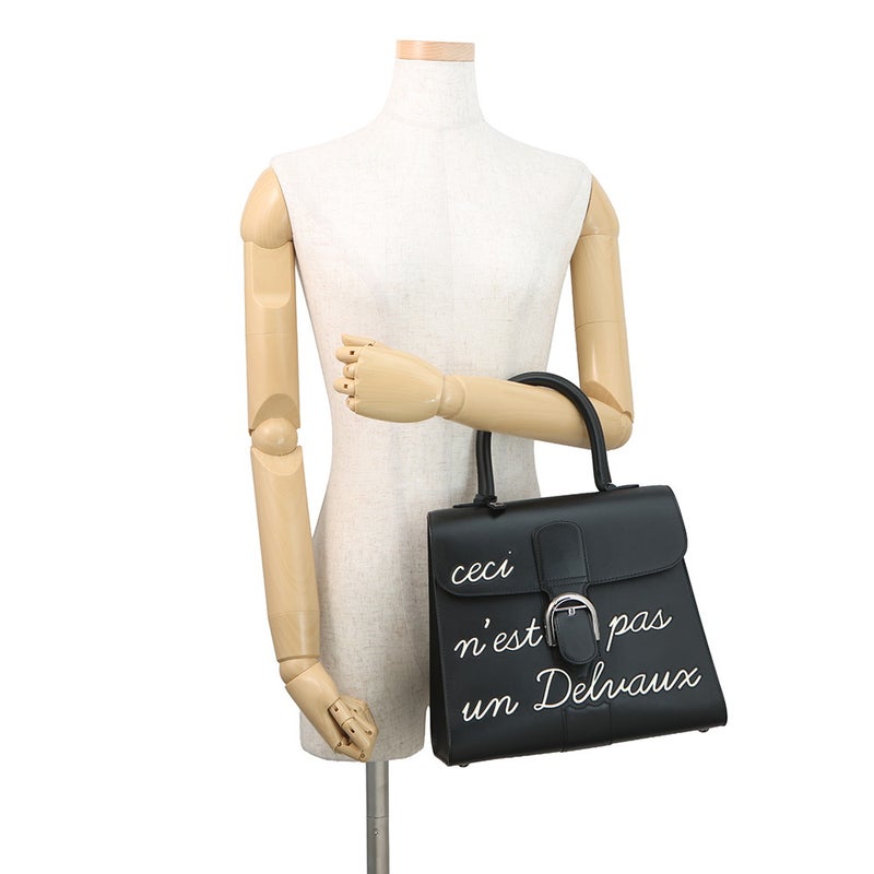 デルボー ハンドバッグ ブリヨン ルーモアMM ボックスカーフ AA0376AAM099ZPV Delvaux 2way 黒