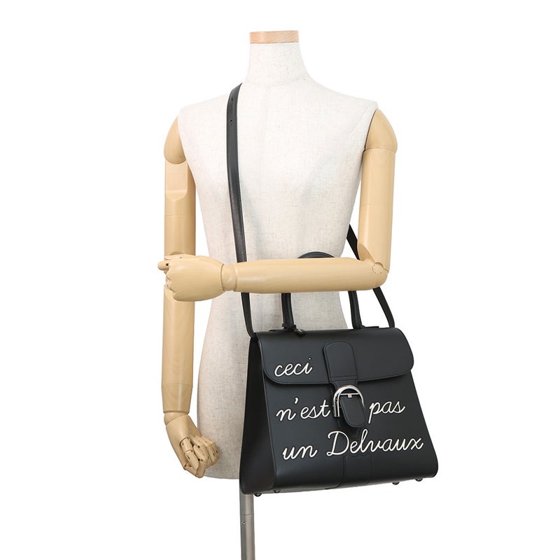 デルボー ハンドバッグ ブリヨン ルーモアMM ボックスカーフ AA0376AAM099ZPV Delvaux 2way 黒