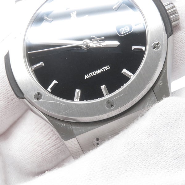 ウブロ クラシック フュージョン チタニウム ブラックシャイニー 542.NX.1270.RX HUBLOT 腕時計 黒文字盤