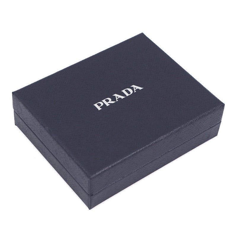 プラダ 二つ折り財布 トライアングルロゴ コンパクトウォレット レザー 1ML050 PRADA 黒