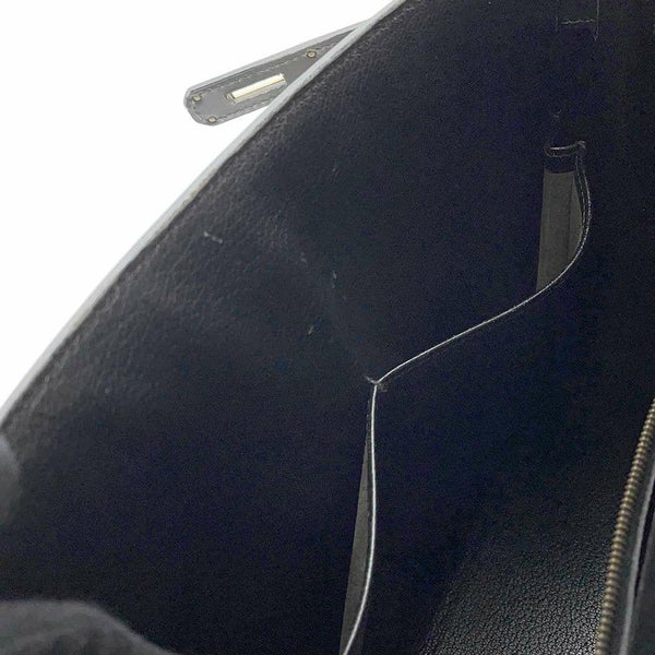 エルメス ハンドバッグ ケリー32 外縫い ナチュラル/ブラック/ゴールド金具 トワルアッシュ/ボックスカーフ 〇Z刻印 黒