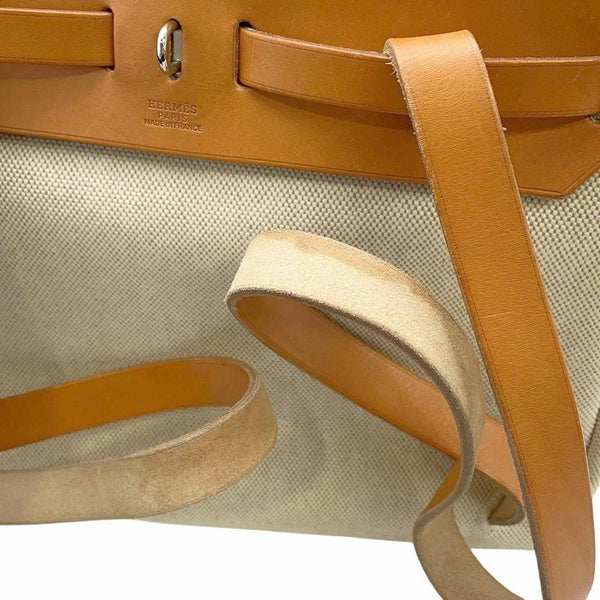 エルメス リュックサック エールバッグ アドPM ナチュラル/ベージュ/シルバー金具 トワルアッシュ/バッシュハンター □C刻印