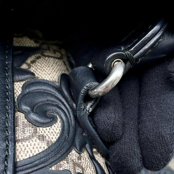 グッチ ハンドバッグ アラベスク GGスプリーム 409529 GUCCI バッグ 2wayショルダーバッグ ミニボストン 黒