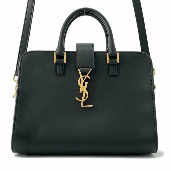 サンローランパリ ハンドバッグ ベイビーカバス レザー 372087 SAINT LAURENT PARIS 2wayショルダーバッグ 黒