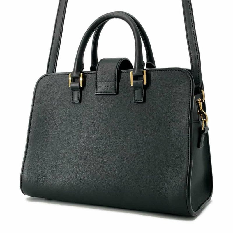 サンローランパリ ハンドバッグ ベイビーカバス レザー 372087 SAINT LAURENT PARIS 2wayショルダーバッグ 黒