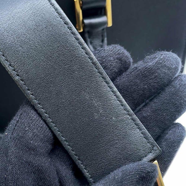 サンローランパリ ハンドバッグ ベイビーカバス レザー 372087 SAINT LAURENT PARIS 2wayショルダーバッグ 黒