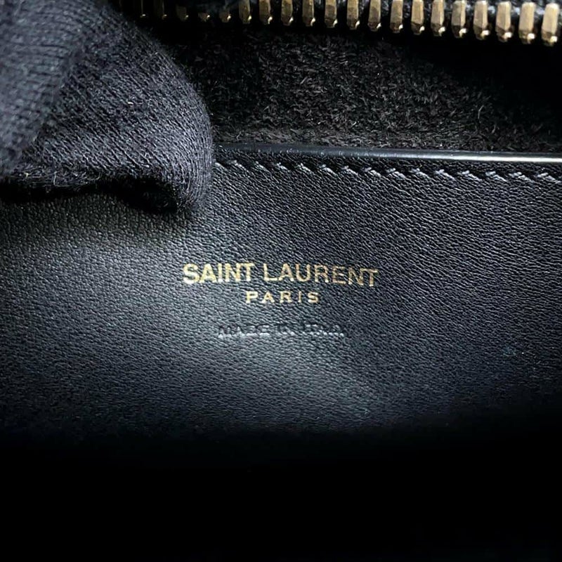 サンローランパリ ハンドバッグ ベイビーカバス レザー 372087 SAINT LAURENT PARIS 2wayショルダーバッグ 黒