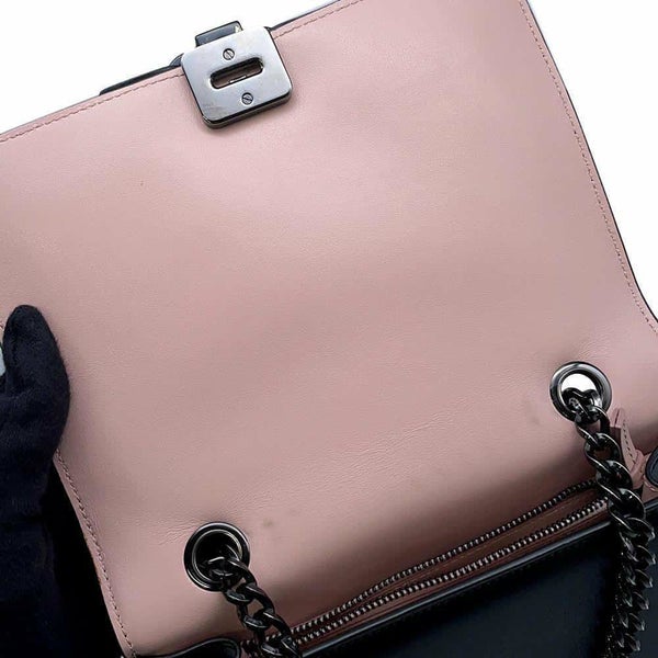 サルヴァトーレ・フェラガモ チェーンショルダーバッグ ヴァラ リボン 21 G877 Ferragamo 黒