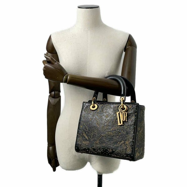 クリスチャン・ディオール ハンドバッグ レディディオール アストロジー Christian Dior 2wayショルダーバッグ 黒