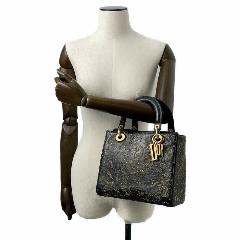 クリスチャン・ディオール ハンドバッグ レディディオール アストロジー Christian Dior 2wayショルダーバッグ 黒