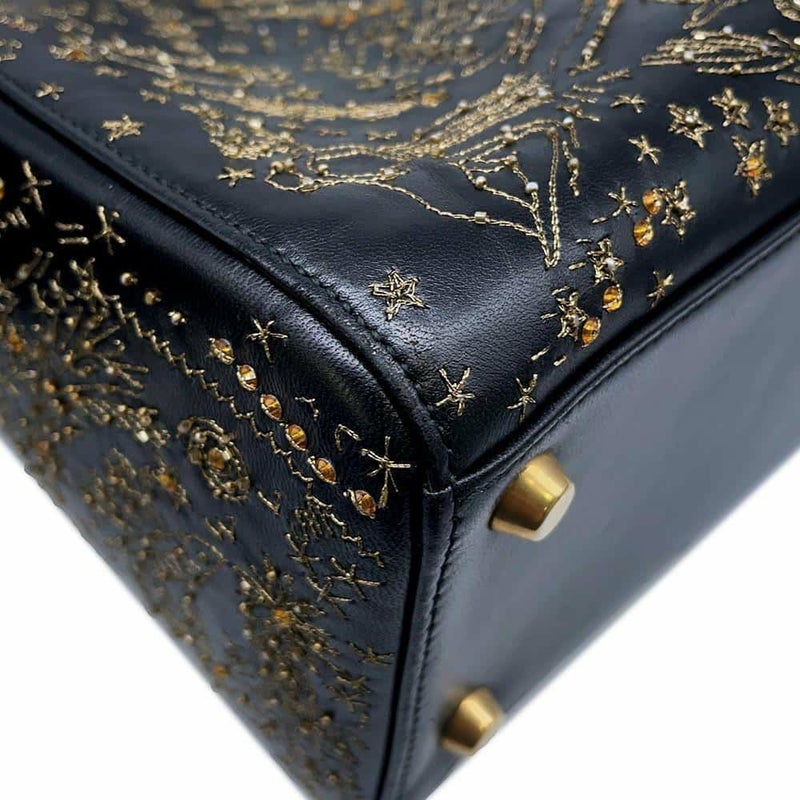 クリスチャン・ディオール ハンドバッグ レディディオール アストロジー Christian Dior 2wayショルダーバッグ 黒