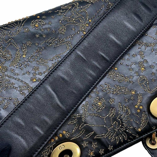 クリスチャン・ディオール ハンドバッグ レディディオール アストロジー Christian Dior 2wayショルダーバッグ 黒