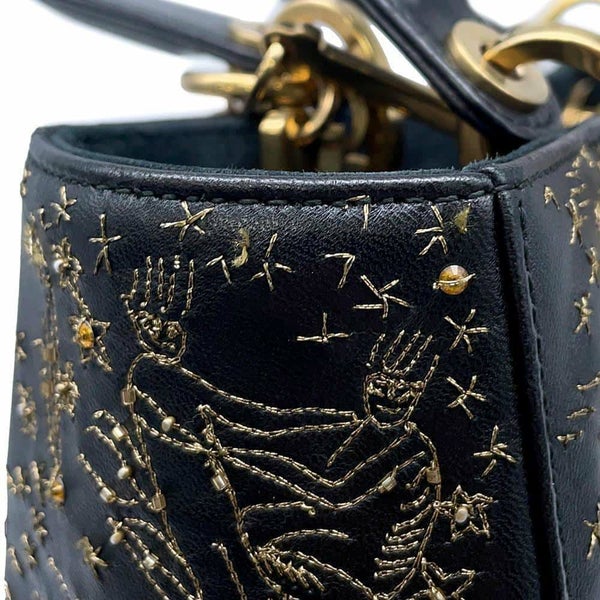 クリスチャン・ディオール ハンドバッグ レディディオール アストロジー Christian Dior 2wayショルダーバッグ 黒