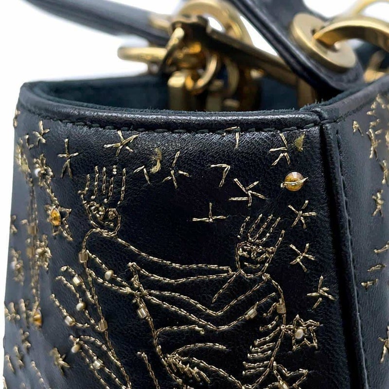 クリスチャン・ディオール ハンドバッグ レディディオール アストロジー Christian Dior 2wayショルダーバッグ 黒