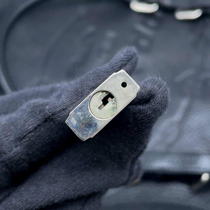 プラダ ハンドバッグ エンボスロゴ レザー BR3089 PRADA ボストンバッグ 黒