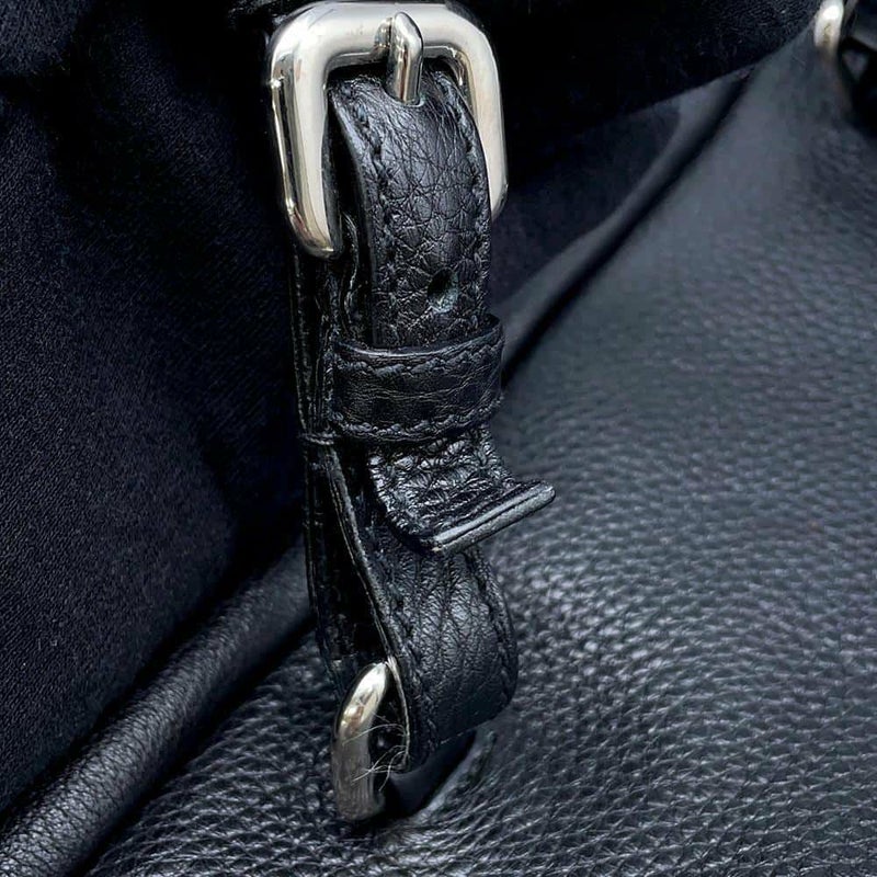 プラダ ハンドバッグ エンボスロゴ レザー BR3089 PRADA ボストンバッグ 黒