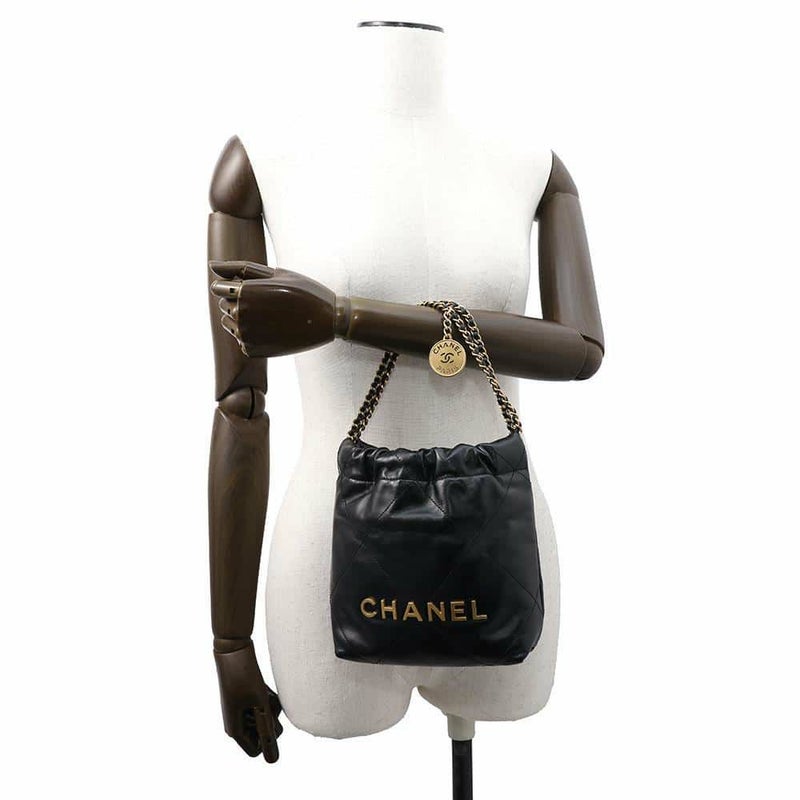 シャネル ハンドバッグ CHANEL 22 ミニ ココマーク シャイニーカーフレザー AS3980 CHANEL 2wayショルダーバッグ 黒
