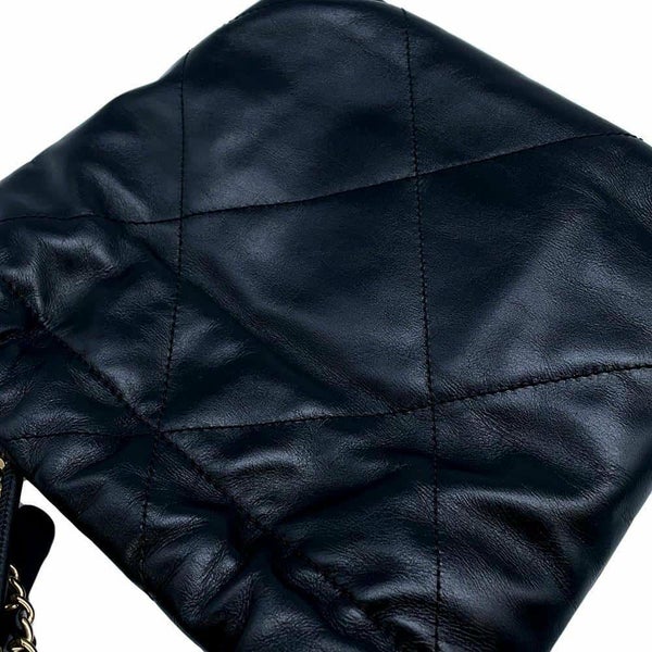 シャネル ハンドバッグ CHANEL 22 ミニ ココマーク シャイニーカーフレザー AS3980 CHANEL 2wayショルダーバッグ 黒