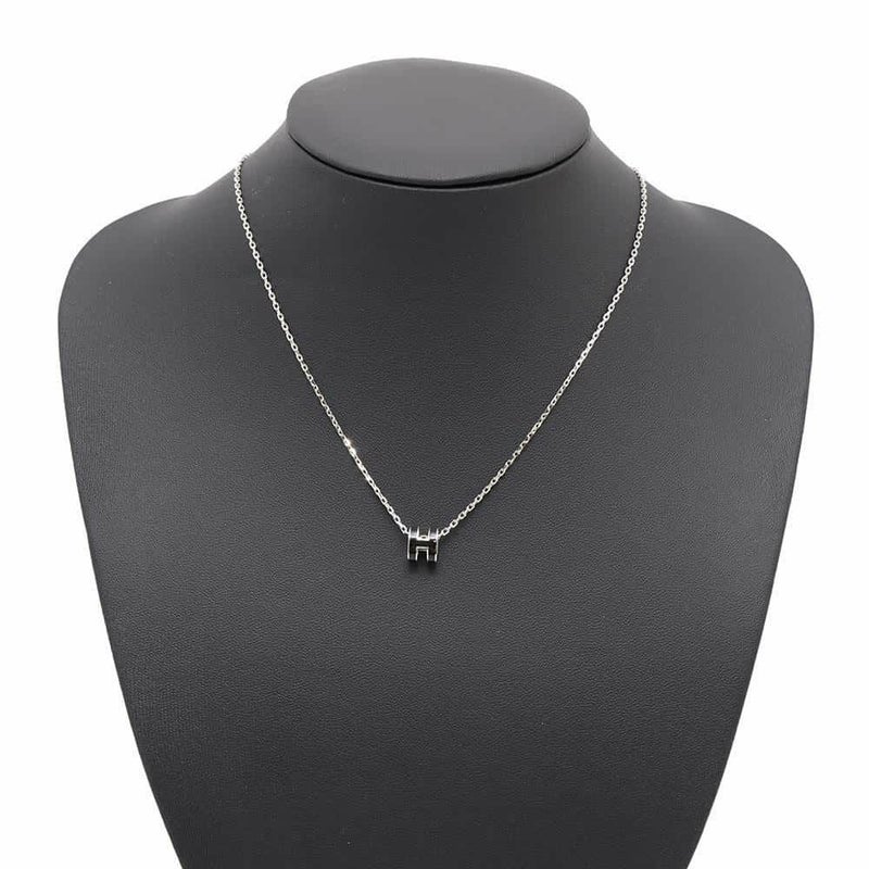エルメス ネックレス ミニ・ポップアッシュ ブラック/シルバー金具 HERMES アクセサリー