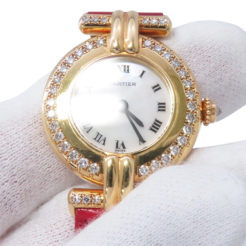 カルティエ マストコリゼ SM ダイヤベゼル 8057911 Cartier 腕時計 ホワイトシェル文字盤