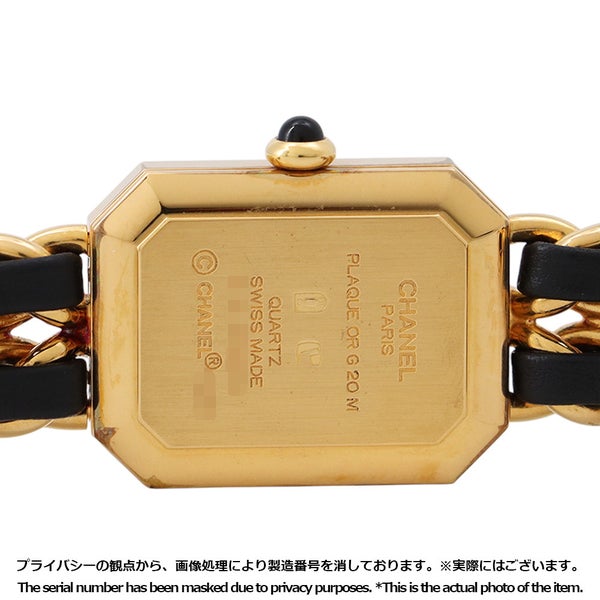 シャネル プルミエール L H0001 CHANEL 腕時計 黒文字盤 レディース