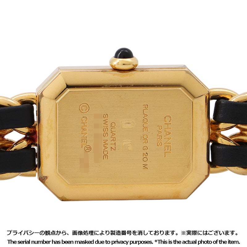 シャネル プルミエール L H0001 CHANEL 腕時計 黒文字盤 レディース