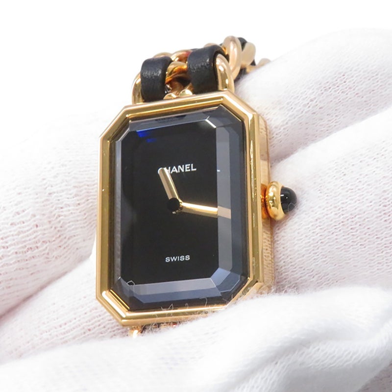 シャネル プルミエール L H0001 CHANEL 腕時計 黒文字盤 レディース