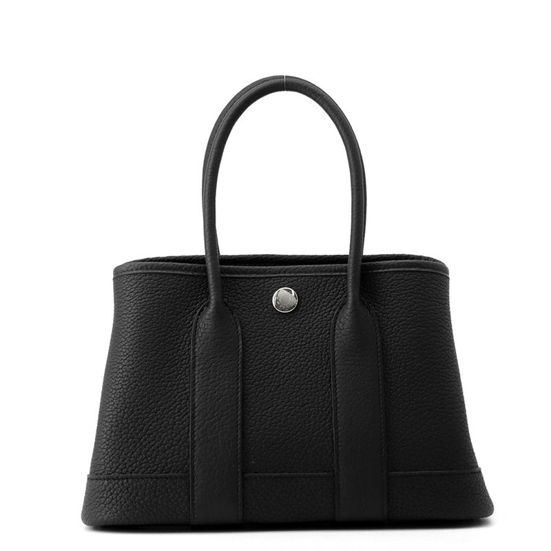 エルメス トートバッグ ネオ・ガーデン 23 ガーデンパーティ ブラック/シルバー金具 ネゴンダ K刻印 HERMES 黒