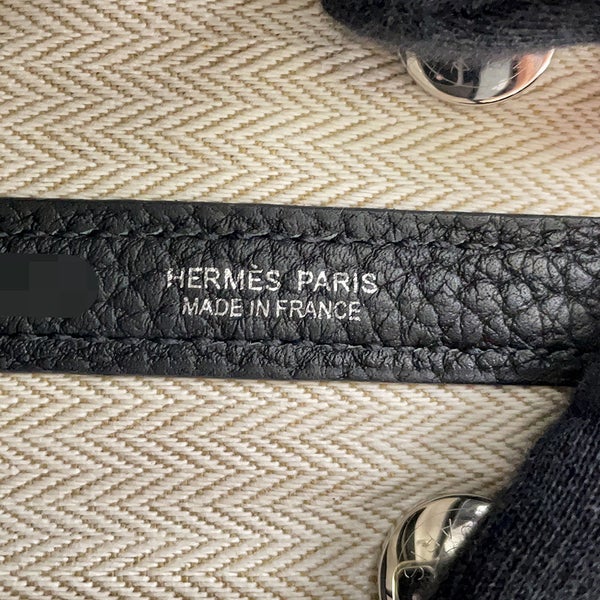 エルメス トートバッグ ネオ・ガーデン 23 ガーデンパーティ ブラック/シルバー金具 ネゴンダ K刻印 HERMES 黒