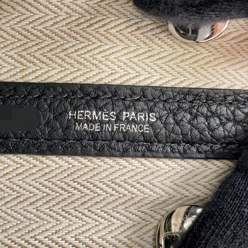 エルメス トートバッグ ネオ・ガーデン 23 ガーデンパーティ ブラック/シルバー金具 ネゴンダ K刻印 HERMES 黒