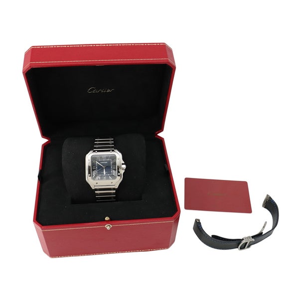 カルティエ サントス ドゥ カルティエ LM WSSA0013 Cartier 腕時計 ブルー文字盤