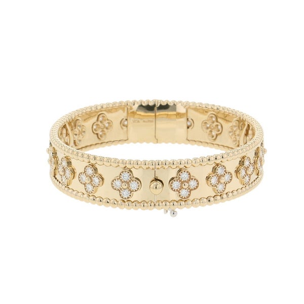 ヴァンクリ ブレスレット ペルレ クローバー エクストラスモールモデル ダイヤモンド 72P 計1.6ct K18YGイエローゴールド VCARO56200