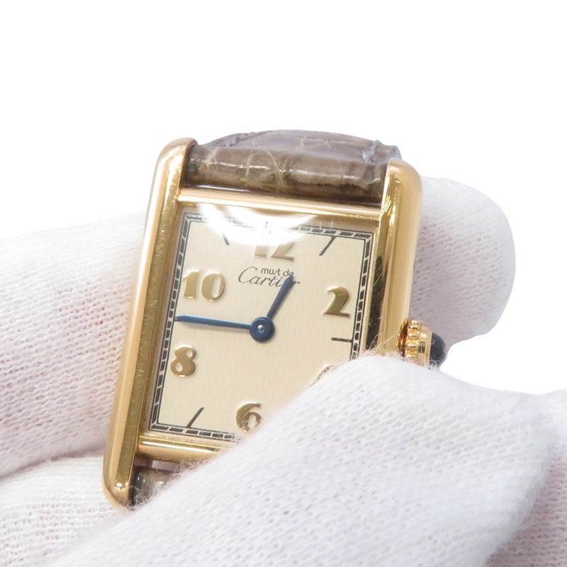 カルティエ マストタンク SM ヴェルメイユ W1008354 Cartier クォーツ 腕時計 アイボリー文字盤
