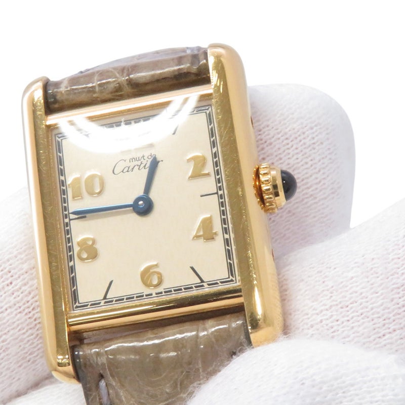 カルティエ マストタンク SM ヴェルメイユ W1008354 Cartier クォーツ 腕時計 アイボリー文字盤