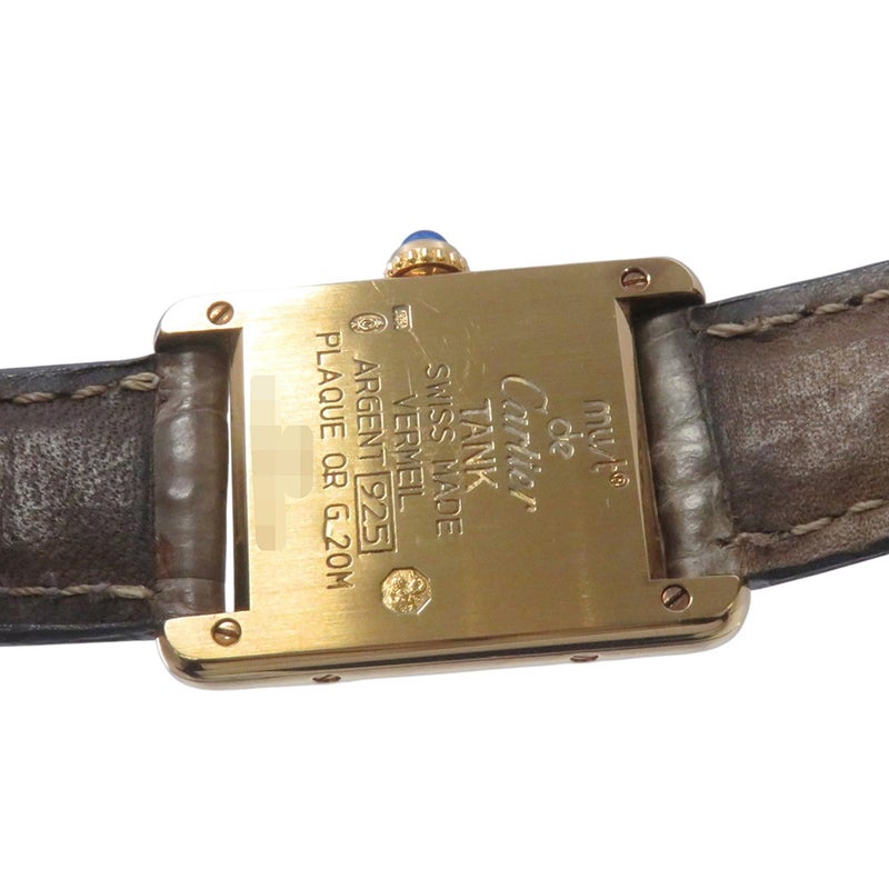 カルティエ マストタンク SM ヴェルメイユ W1008354 Cartier クォーツ 腕時計 アイボリー文字盤