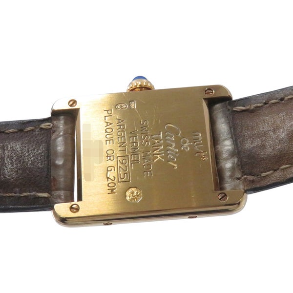 カルティエ マストタンク SM ヴェルメイユ W1008354 Cartier クォーツ 腕時計 アイボリー文字盤