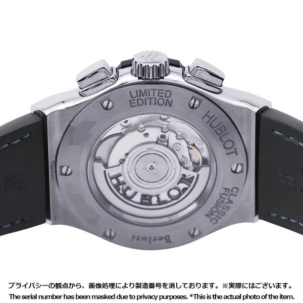 ウブロ クラシック フュージョン クロノグラフ ベルルッティ スクリット オーシャンブルー 限定250本 ブルー文字盤