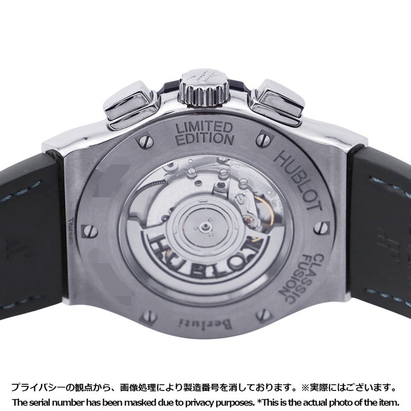 ウブロ クラシック フュージョン クロノグラフ ベルルッティ スクリット オーシャンブルー 限定250本 ブルー文字盤
