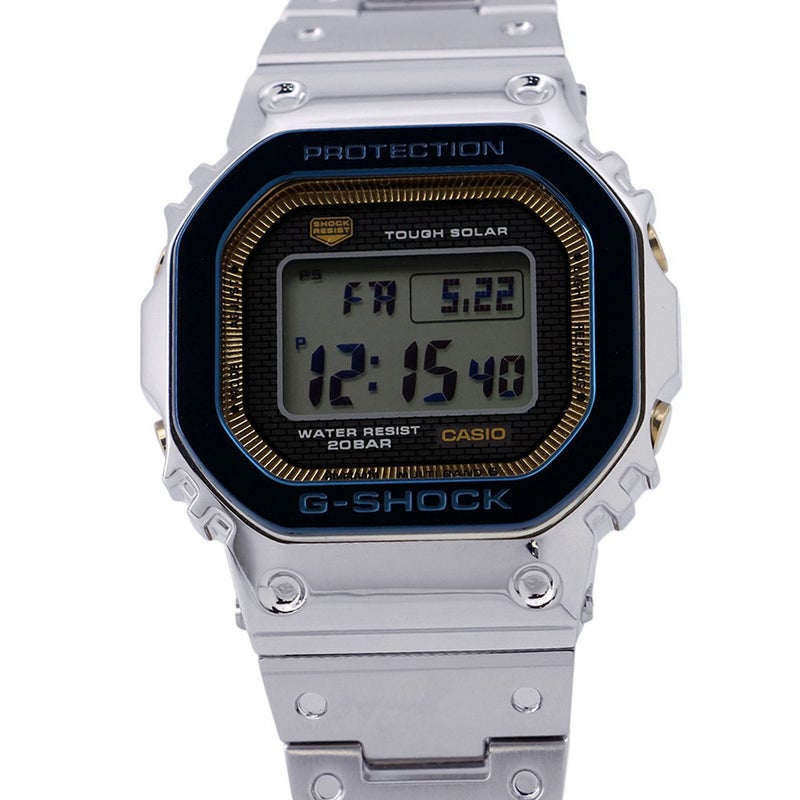 カシオ G-SHOCK フルメタル 5000シリーズ 50周年モデル GMW-B5000SS-2JR CASIO 腕時計 ブルー/ゴールド文字盤