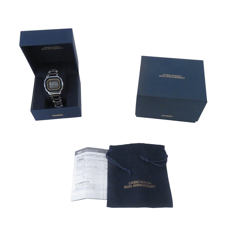カシオ G-SHOCK フルメタル 5000シリーズ 50周年モデル GMW-B5000SS-2JR CASIO 腕時計 ブルー/ゴールド文字盤