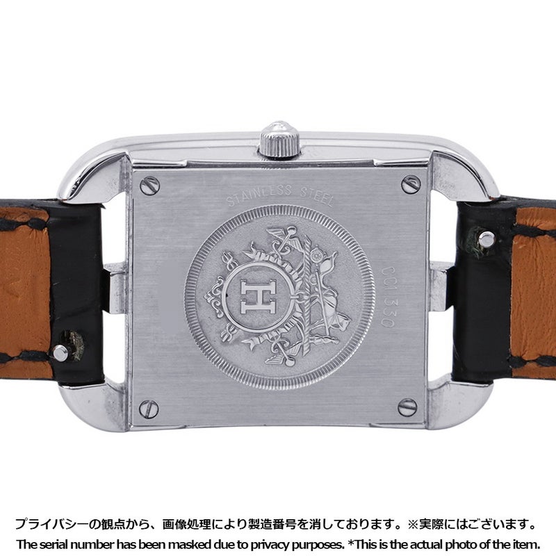 エルメス ケープコッド ドゥブルトゥール シェーヌダンクル ダイヤベゼル CC1.330 HERMES 腕時計 黒文字盤