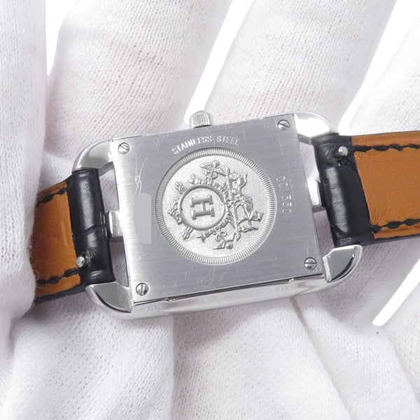 エルメス ケープコッド ドゥブルトゥール シェーヌダンクル ダイヤベゼル CC1.330 HERMES 腕時計 黒文字盤