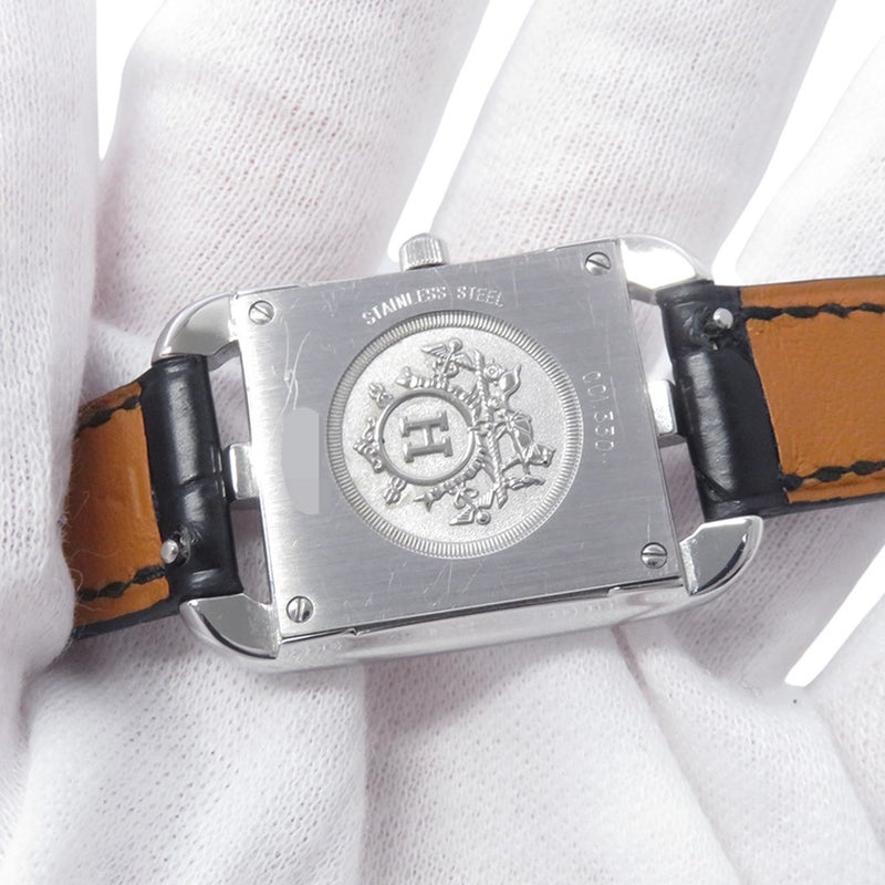 エルメス ケープコッド ドゥブルトゥール シェーヌダンクル ダイヤベゼル CC1.330 HERMES 腕時計 黒文字盤