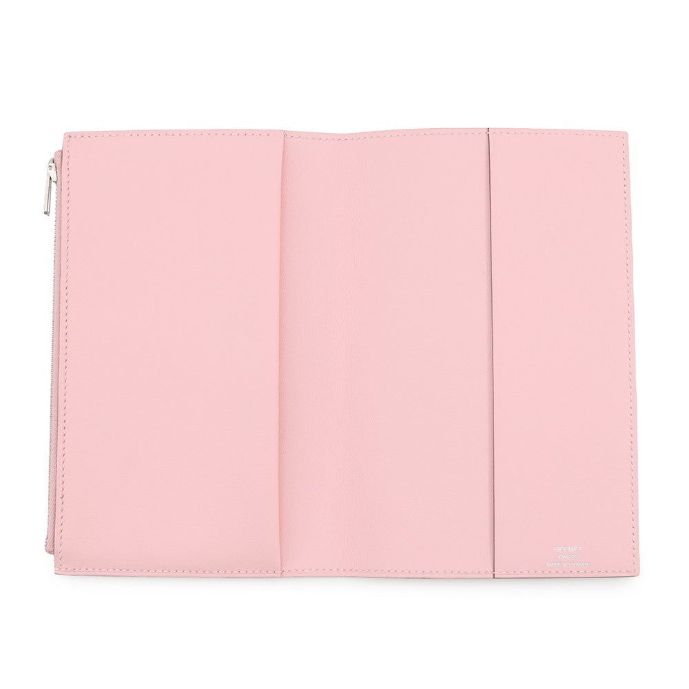 HERMESノート エルメス ノートカバー EAジップ ローズサクラ/シルバー金具 スイフト