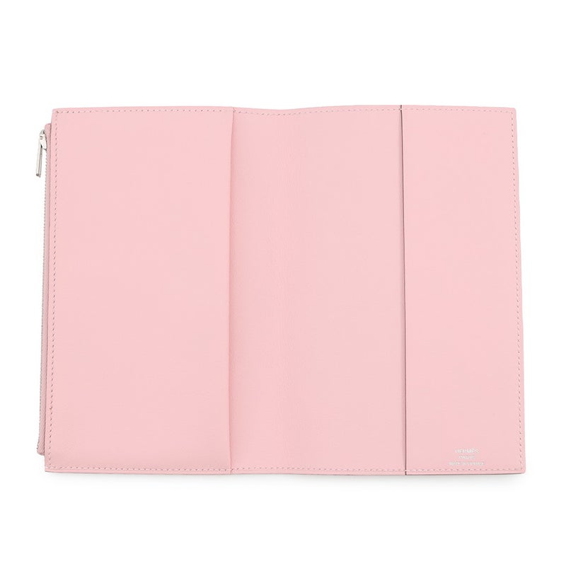 エルメス ノートカバー EAジップ ローズサクラ/シルバー金具 スイフト W刻印 HERMES Eazip